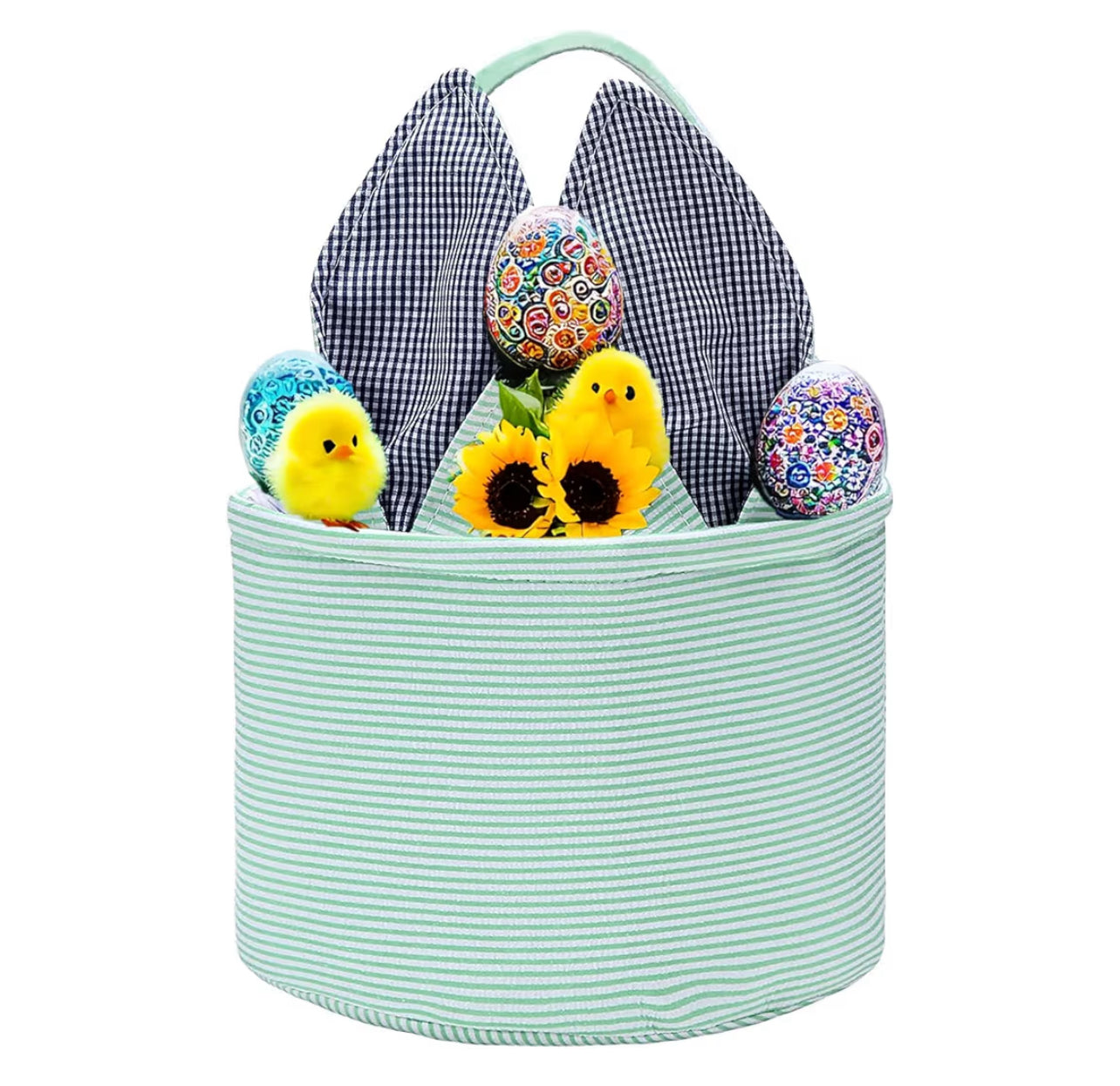 Seersucker Bunny Ear Bucket