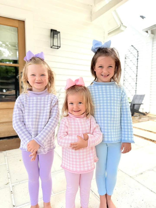 Gingham Roll Neck Sweater PRE-ORDER
