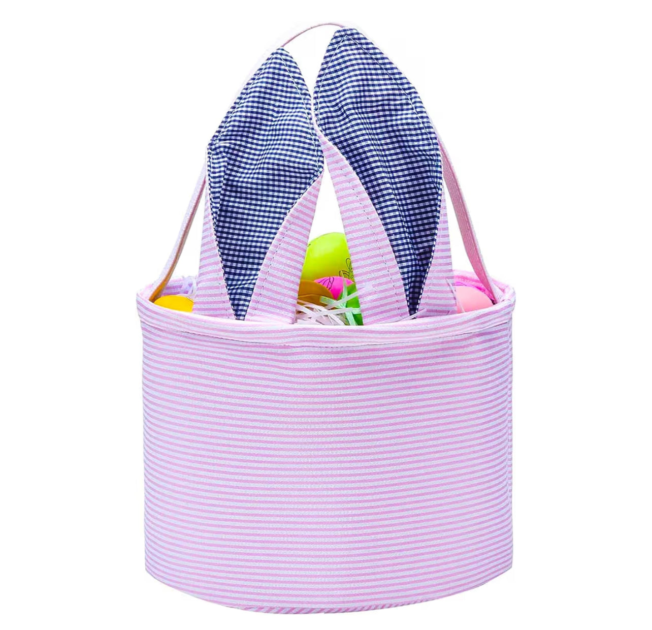 Seersucker Bunny Ear Bucket