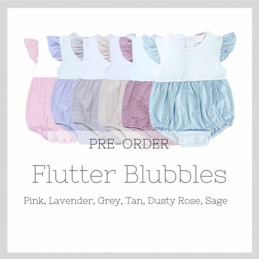 *Pre-Order* Flutter Sleeve Striped Bubble