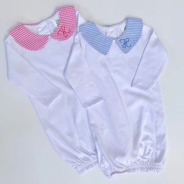 Gingham Collar Baby Gown