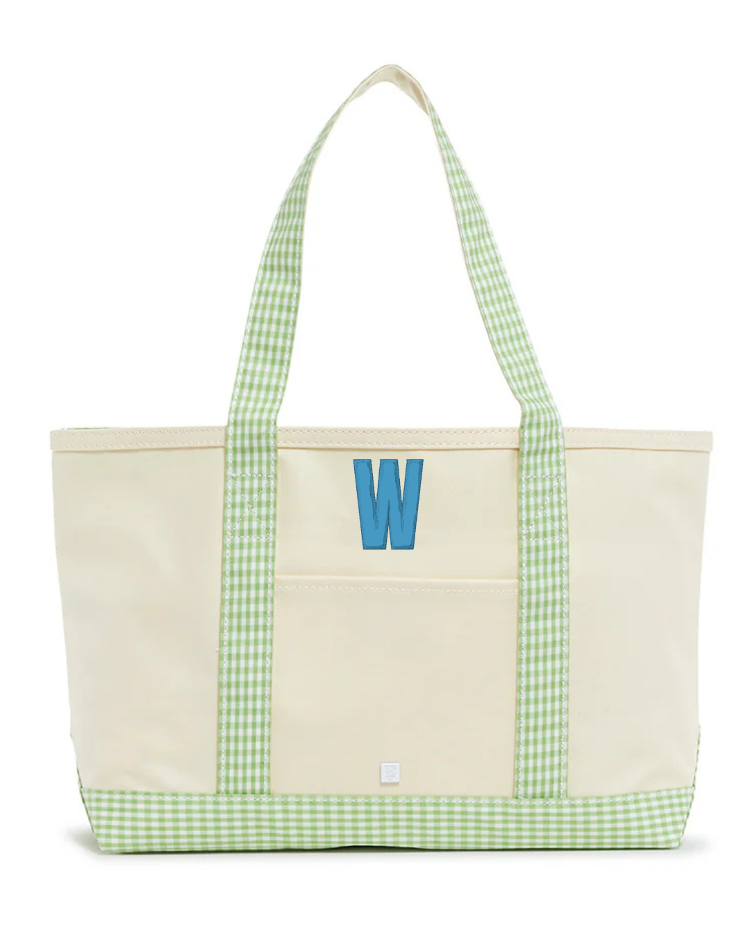 TRVL Medium Coated Canvas Tote in Gingham Leaf