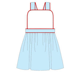 Light Blue with Red Ricrac Dress