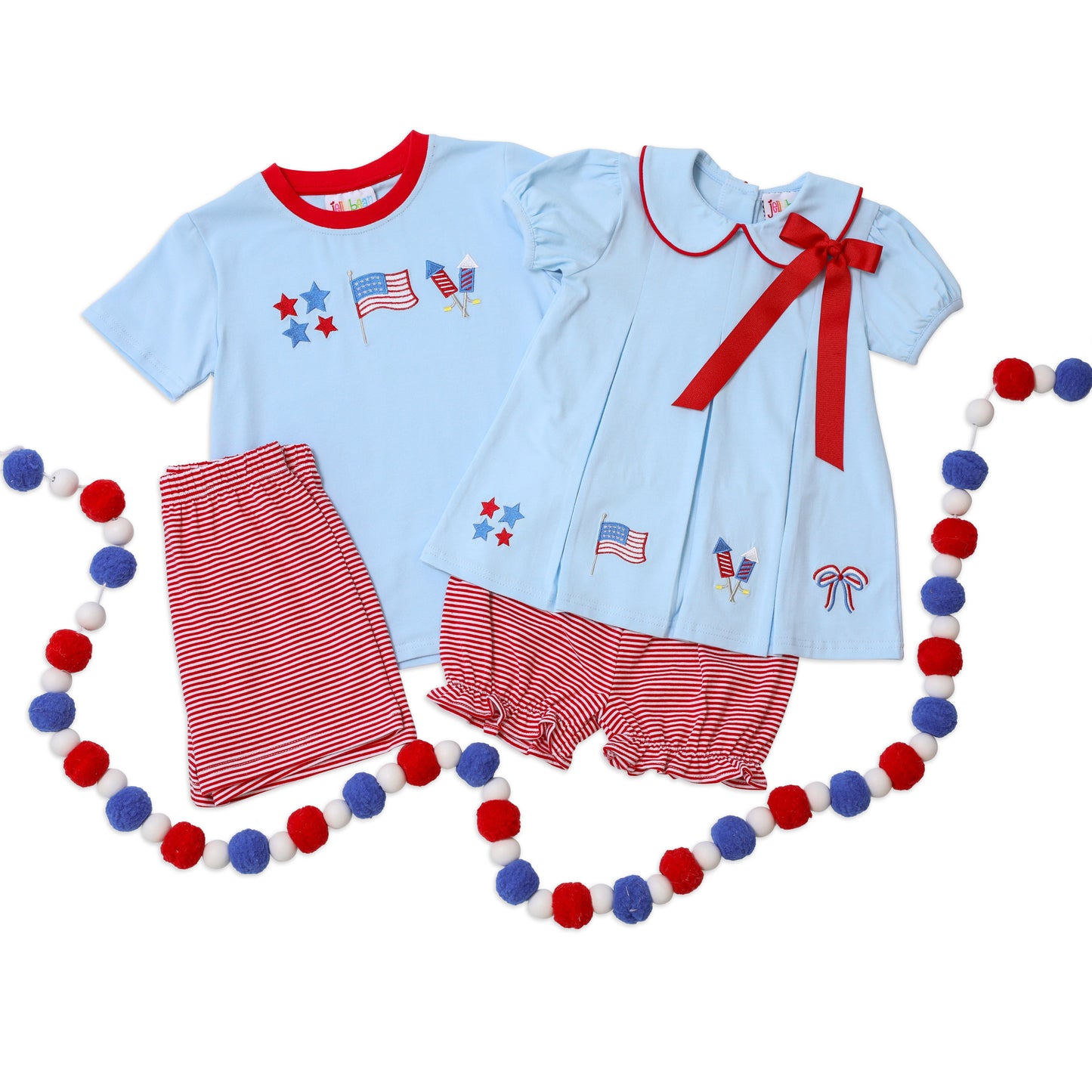 Patriotic Embroidery - Short Set