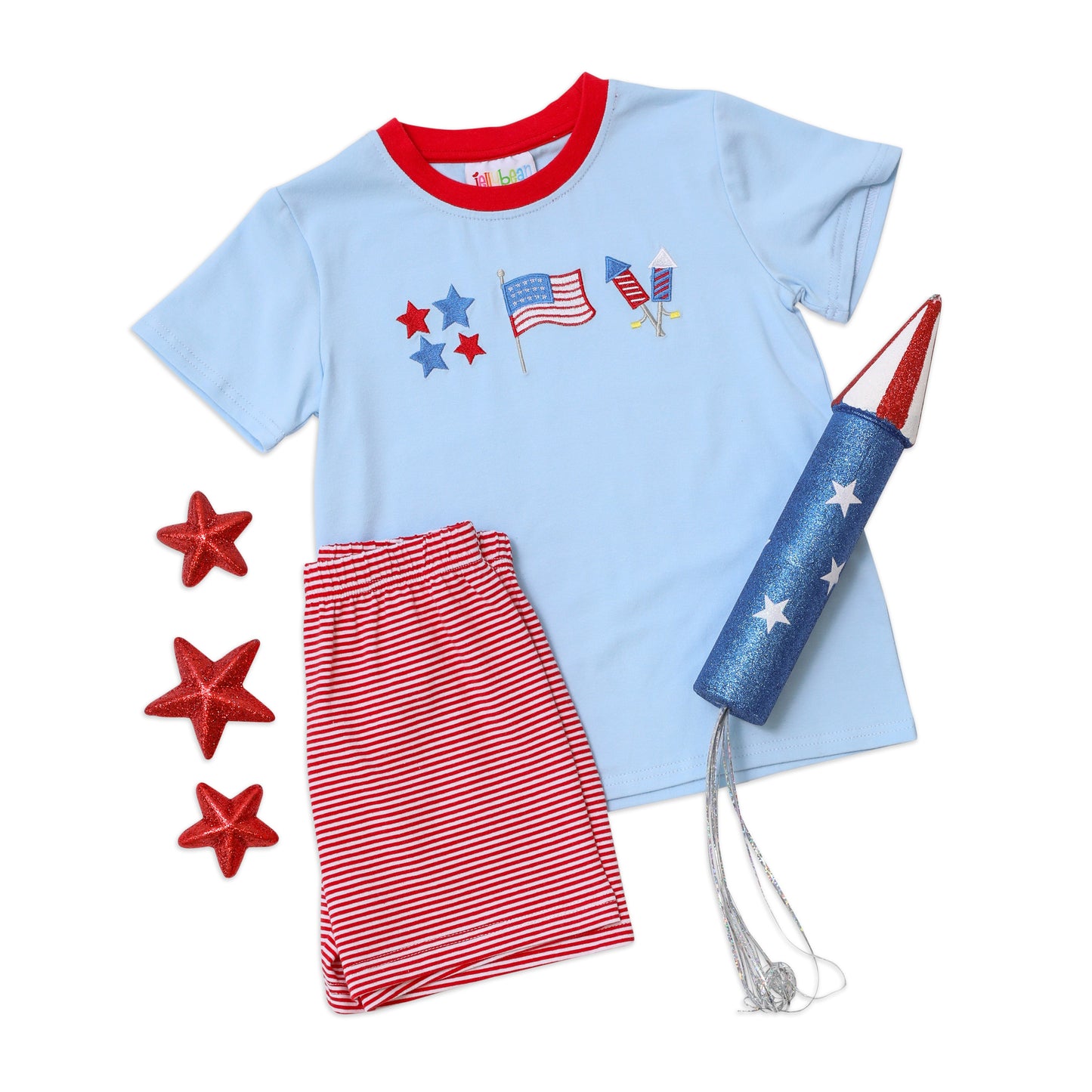 Patriotic Embroidery - Short Set