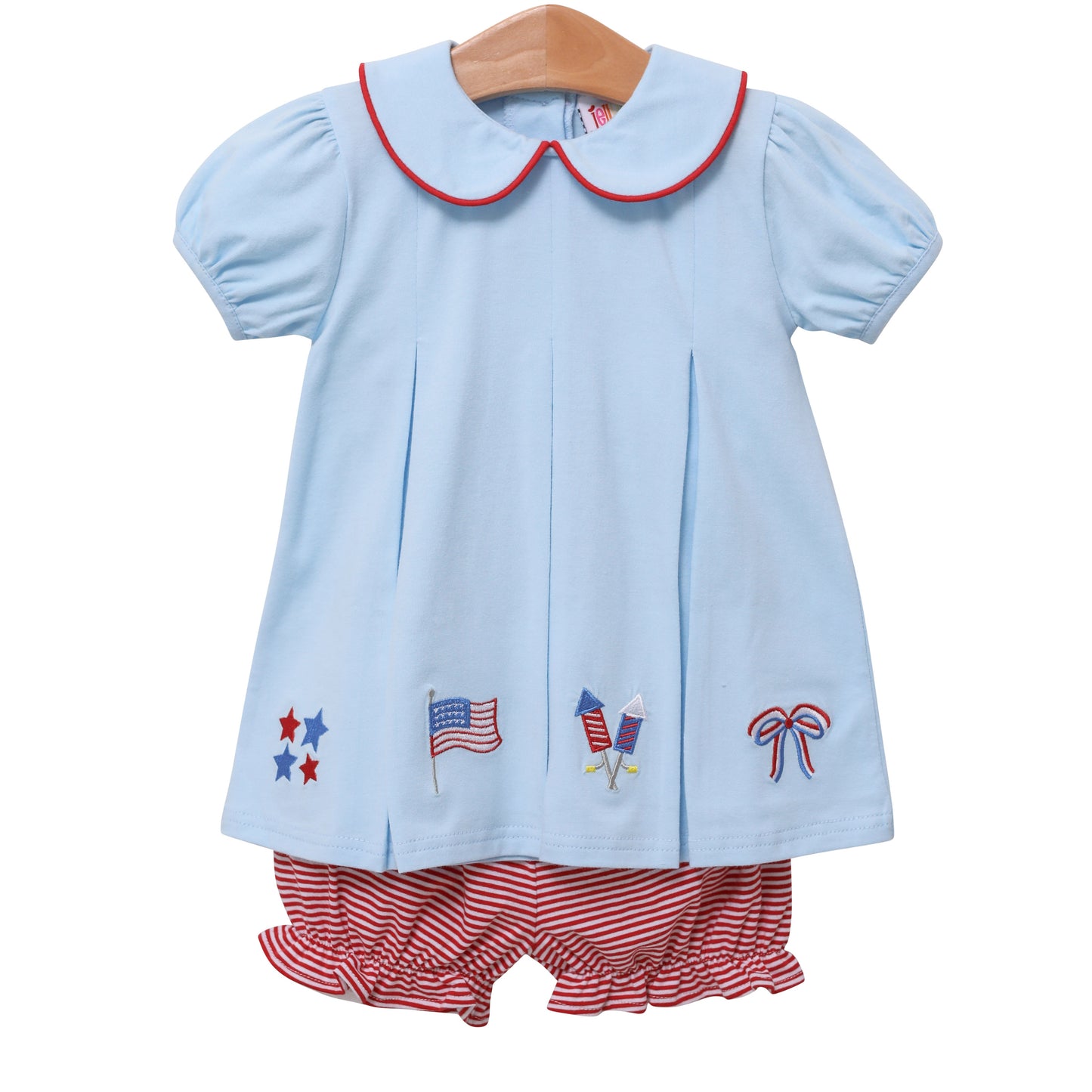 Patriotic Pleat Embroidery - Bloomer Set