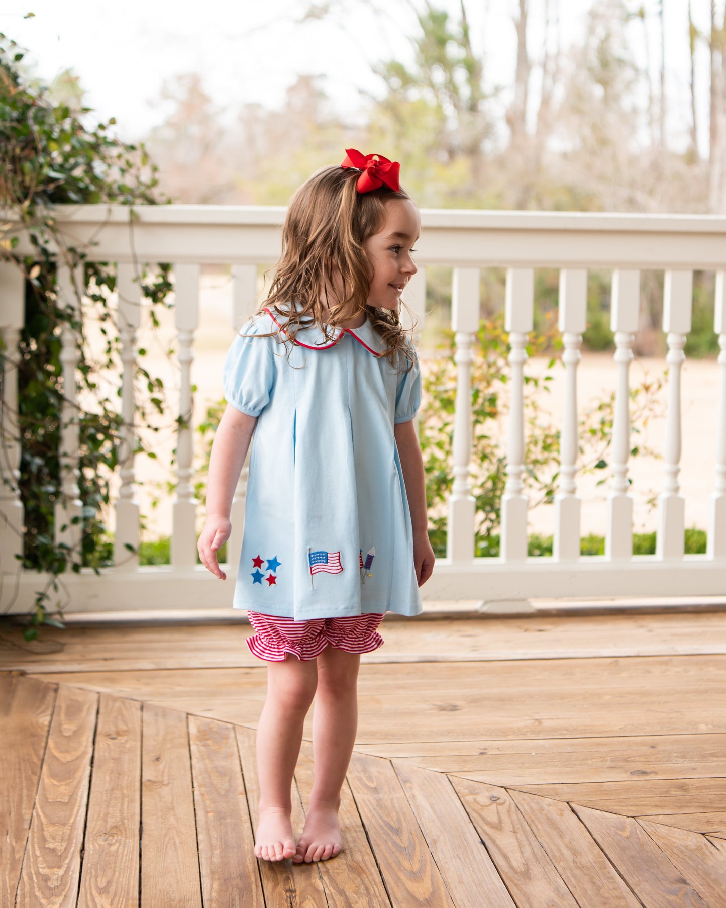 Patriotic Pleat Embroidery - Bloomer Set