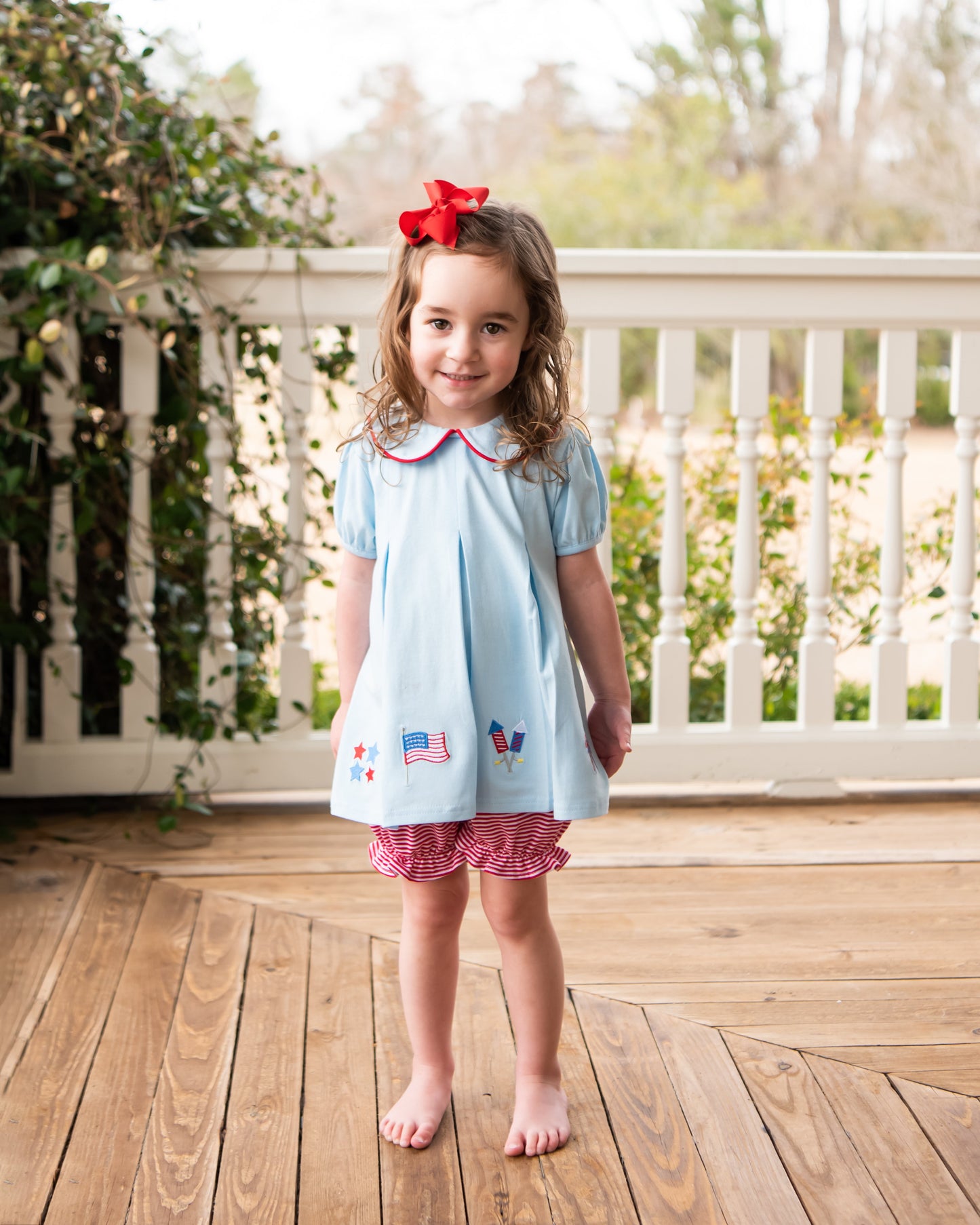 Patriotic Pleat Embroidery - Bloomer Set