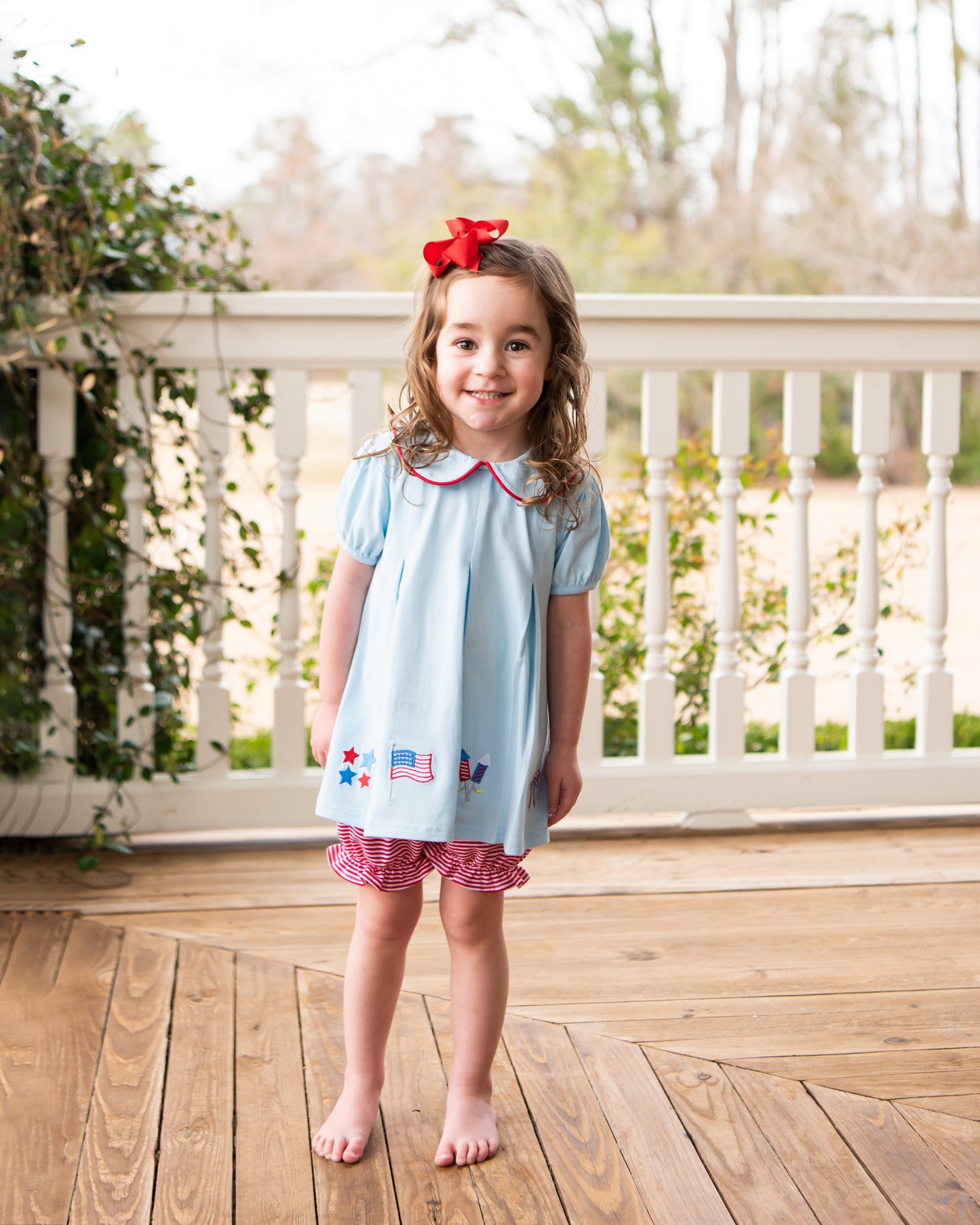 Patriotic Pleat Embroidery - Bloomer Set