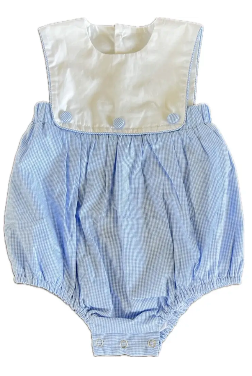 Blue Button Gingham Sunsuit