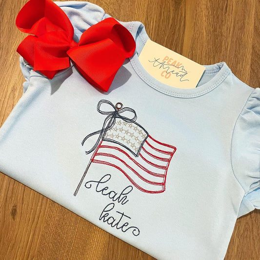 Waving Flag Tee with Bow