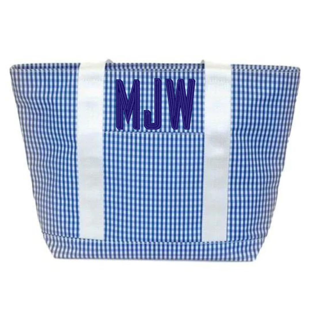 TRVL Classic Tote in Gingham Royal