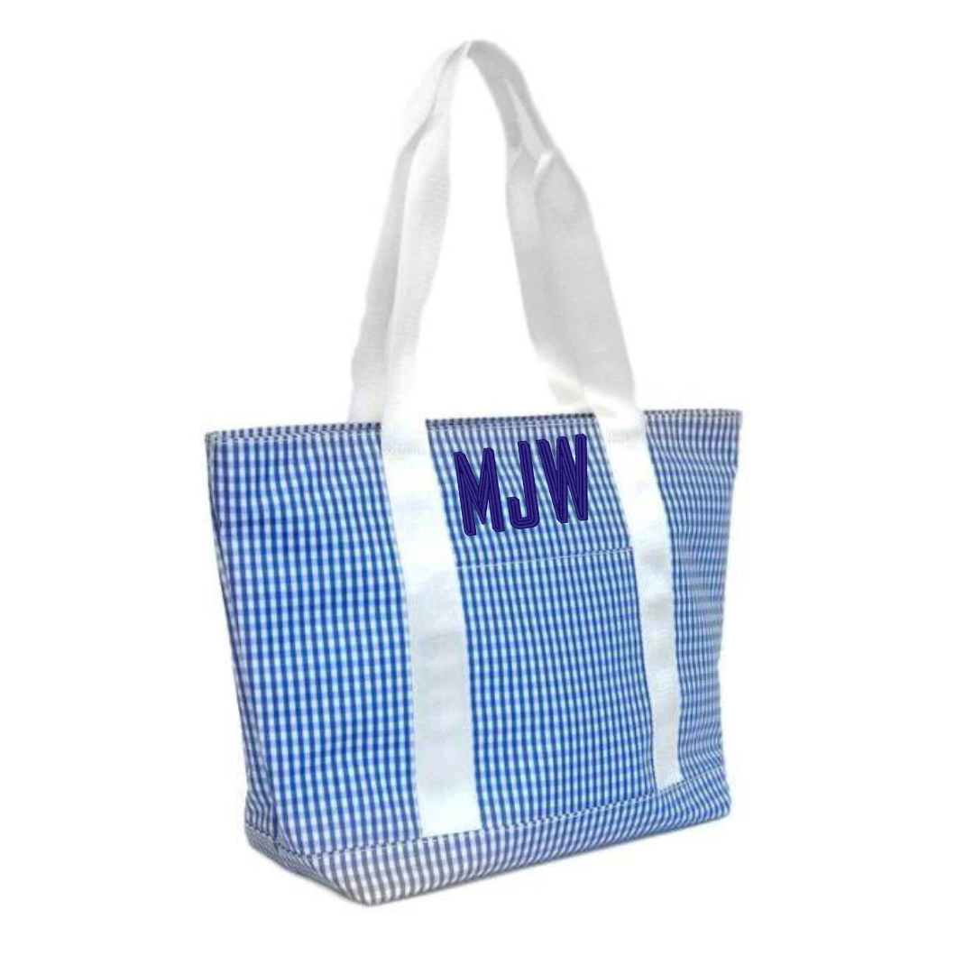 TRVL Classic Tote in Gingham Royal